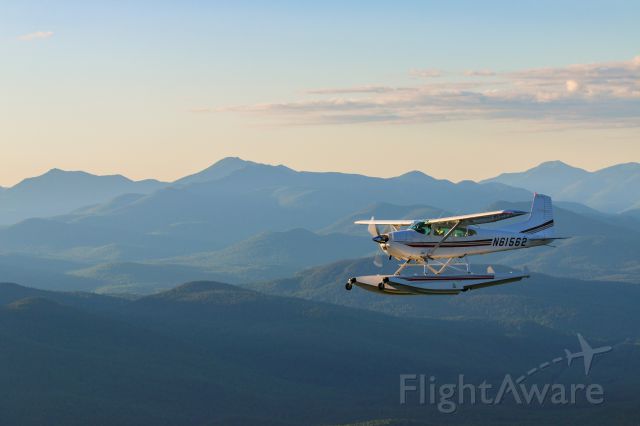 Cessna Skywagon (N61562) - Sunset over the Adirondack Mountains