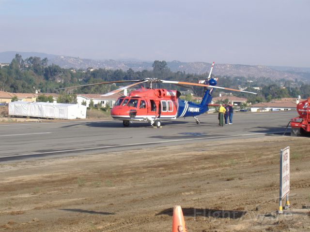 N137BH — - Firehawk helicopter (firefighting version of the UH-60 Blackhawk) operating from the Fallbrook Airpark during the October 2007 Rice Fire