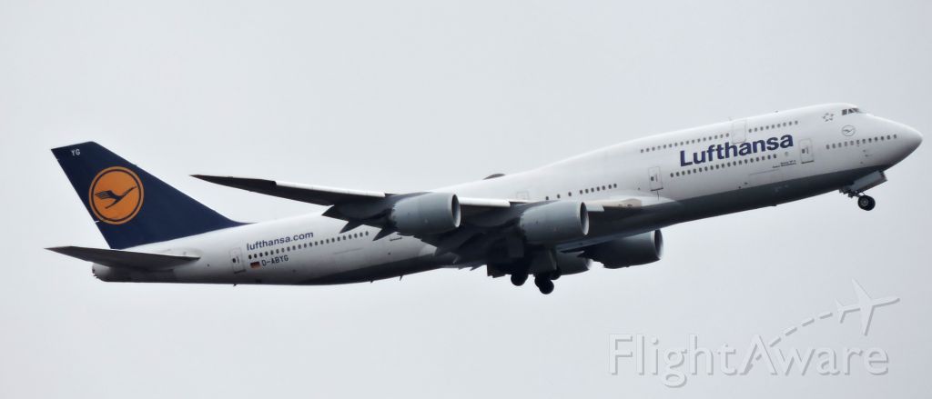 BOEING 747-8 (D-ABYG) - Minutes before landing, spring 2019.