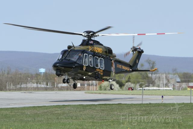 BELL-AGUSTA AB-139 (N382MD) - April 8, 2021 - arrived Frederick this morning with Catoctin Mountain as backdrop 