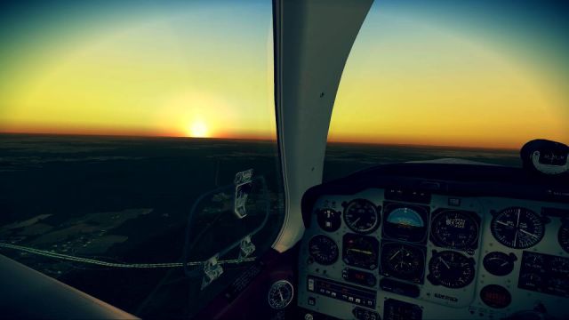Beechcraft 35 Bonanza (FSXONLY) - This was me flying in FSX about 5 NM away from CSG and at  7,000 Feet.