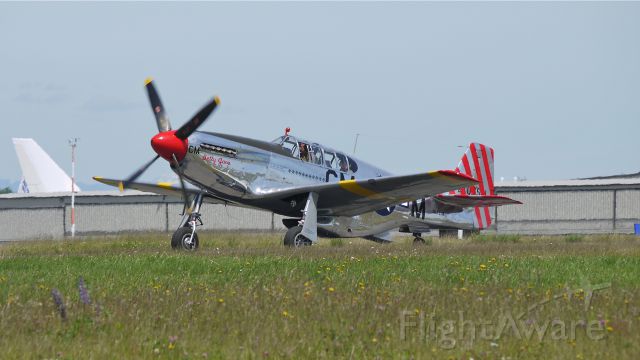 North American P-51 Mustang (N251MX) - Collings Foundations P-51C Betty Jane (Ser#42-103293) taxis on Kilo-7 to the Historic Flight Foundation ramp on 6/15/12.