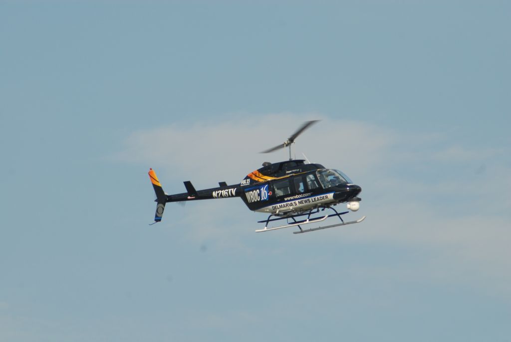 N216TV — - Bell 206L at SBY Airport. returning from a story. WBOC TV News Helicopter