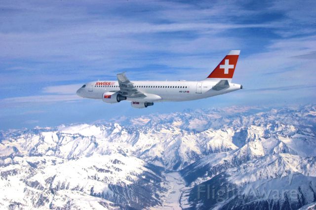 Airbus A320 (HB-IJP) - Swiss A320 Flying Over The Alps