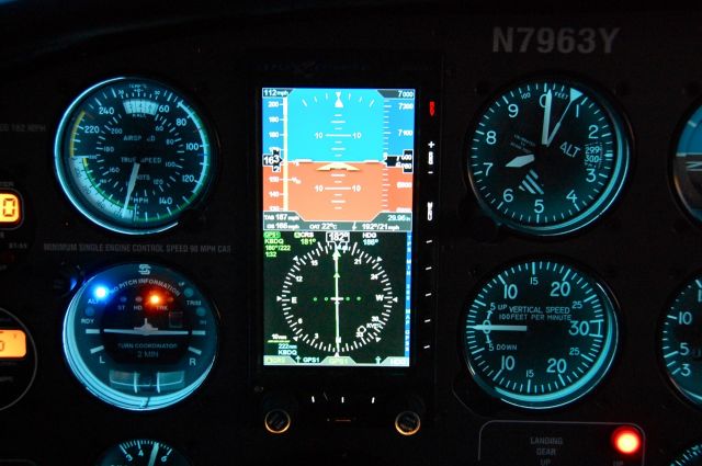 Piper PA-30 Twin Comanche (N7963Y) - Dark night over Arkansas flying behind a gorgeous panel.