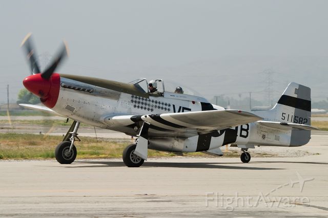 N5441V — - The Planes of Fame air museums North American P-51D Mustang Spam Can taxis by with a very lucky, and no doubt, happy passenger.