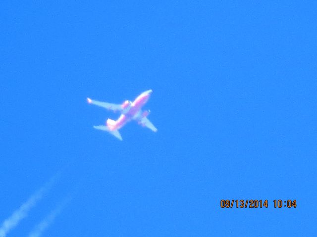 Boeing 737-700 (N291WN) - Southwest Airlines flight 320 from OKC to MDW over Baxter Springs Kansas (78KS) at 37,000 feet.