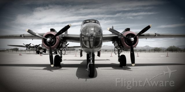 — — - The Collings Foundations B-25J Tondelayo on display at 2017s Wings of Freedom Tour in Marana, AZ.
