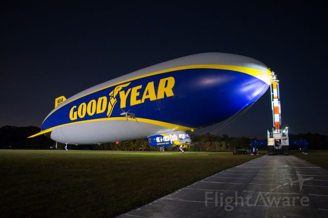 Unknown/Generic Airship (N1A) - N1A Wingfoot One sits moored for the night at the Wingfoot Lake airship base.