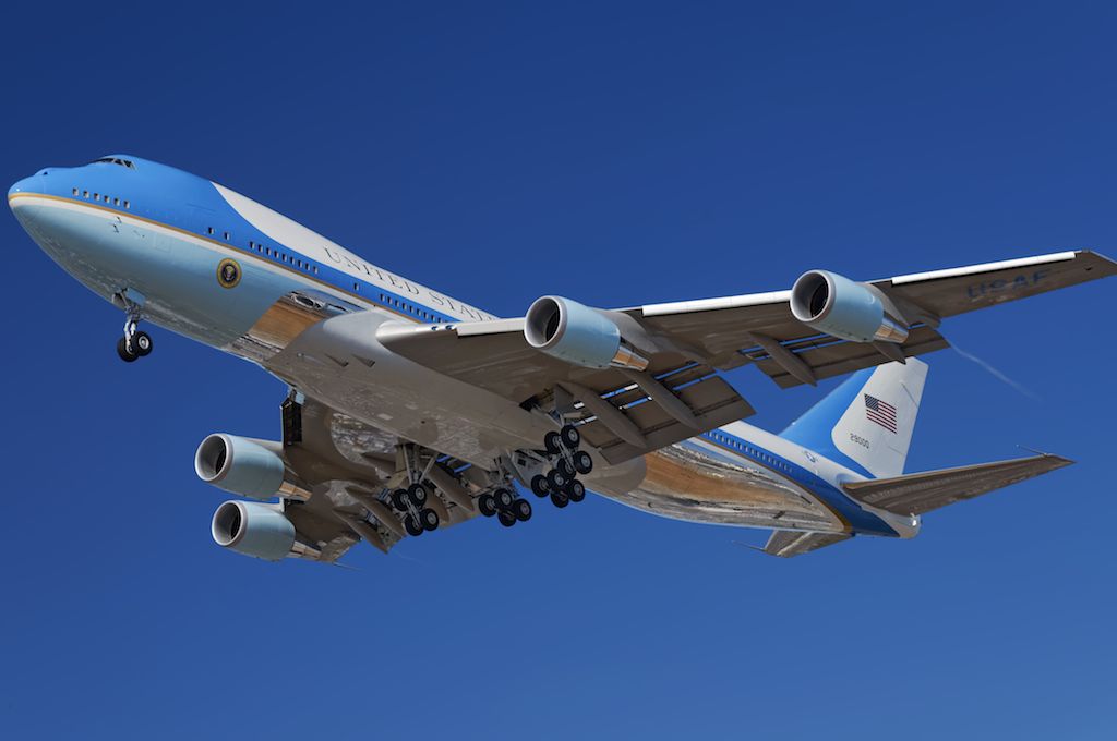 N29000 — - President Trump arrives on Air Force One, a Boeing VC-25, a military version of the Boeing 747-200B, to the Los Angeles International Airport, LAX, in Westchester, Los Angeles, California on September 17, 2019, on a multi-stop trip to California, including fund raising events in Beverly Hills and elsewhere