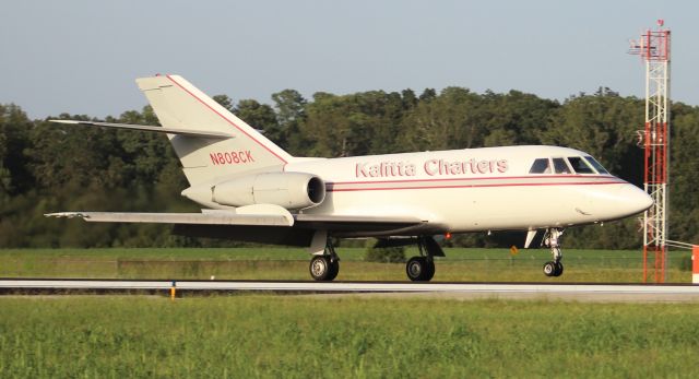 Dassault Falcon 20 (N808CK) - A 1967 model Dassault / SUD fan Jet Falcon arriving Pryor Regional Airport, Decatur, AL - late in the afternoon of September 4, 2020.
