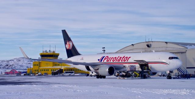 BOEING 767-300 (C-FGSJ) - Very cold day in Iqaluit, Nunavut on March 1, 2016 View of Iqaluit, Airport and in the far background you can see the new Airport being Constructed