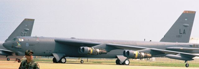 Boeing B-52 Stratofortress (60-0057) - Boeing B-52H, Ser. 60-0057, from Barksdale AFB, on ramp during the Barksdale annual airshow in May 2005. Note engine covers are removed.