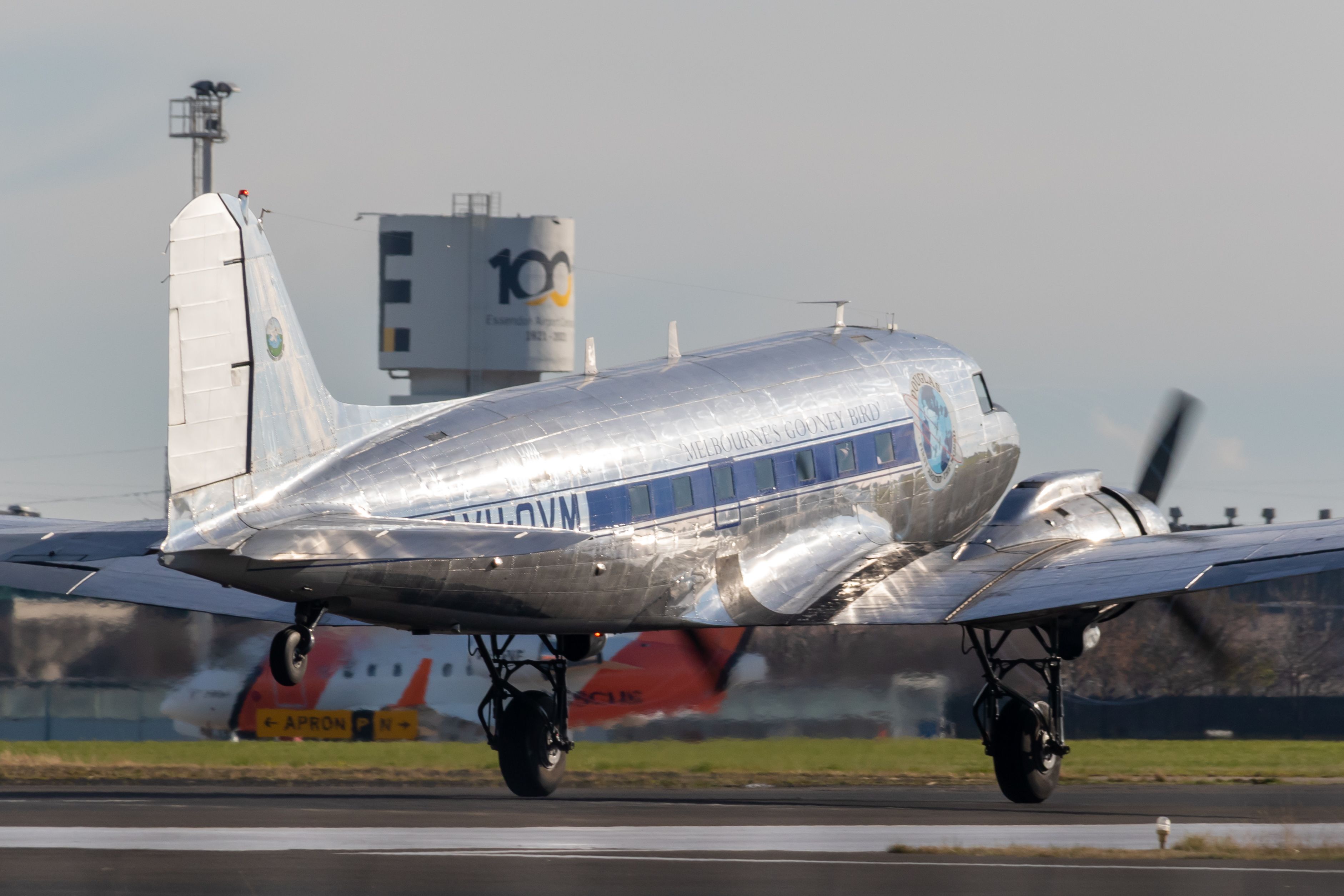 Douglas DC-3 (VH-OVM) - OVM Departing to King Island early on a Sunday morning. 