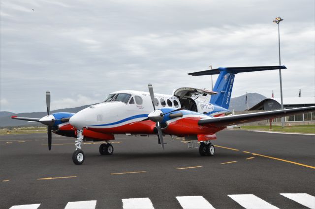 Beechcraft Super King Air 200 (VH-LTQ) - RFDS Kingair on its return to Tasmania after a new paint job in Wagga, Flinders Island, Sept 2022