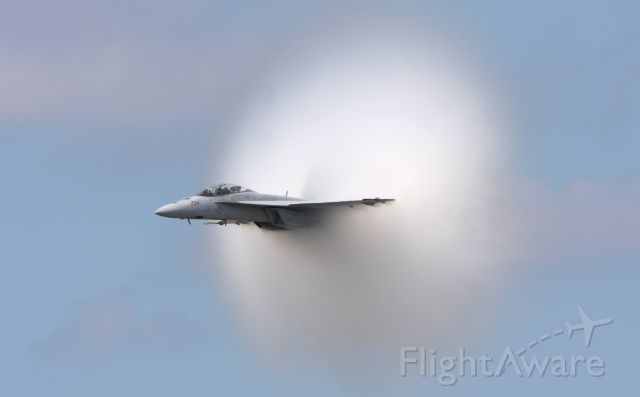 McDonnell Douglas FA-18 Hornet (N234) - F/A-18F Super Hornet at a very high rate of speed at NAS Oceana.
