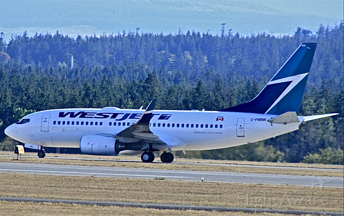 Boeing 737-700 (C-FWBW) - Taxiing out at Comox
