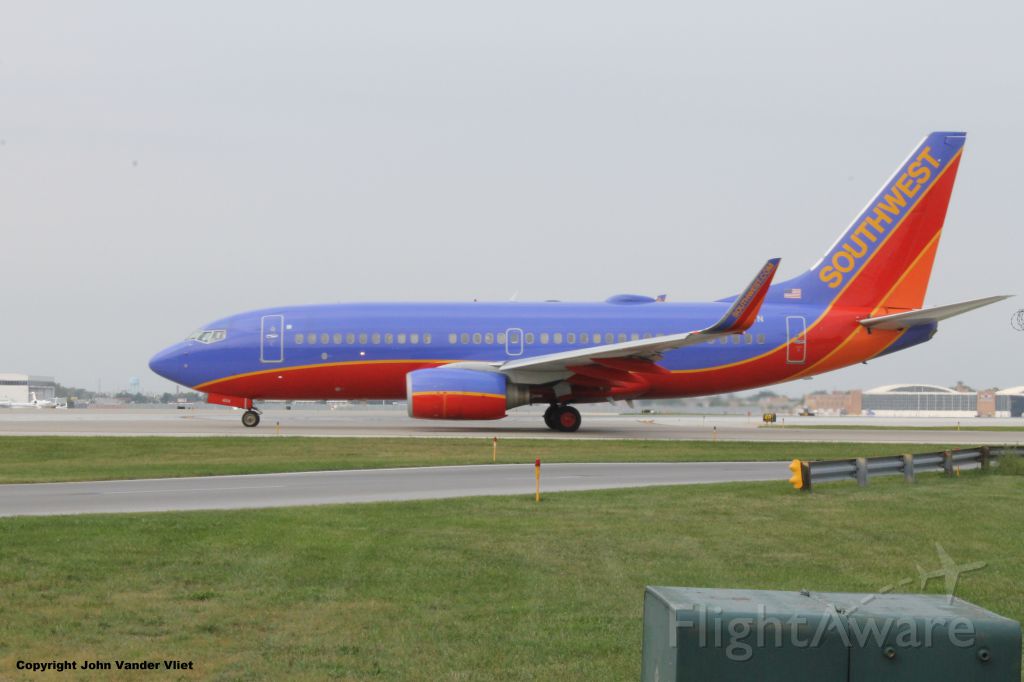 Boeing 737-700 (N404WN) - Taxing for takeoff for 4R in Chicago