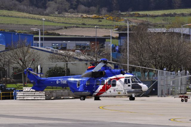 TUSAS Cougar (G-TIGE) - Bristow Helicopters AS-332L Super Puma G-TIGE in Aberdeen Heliport