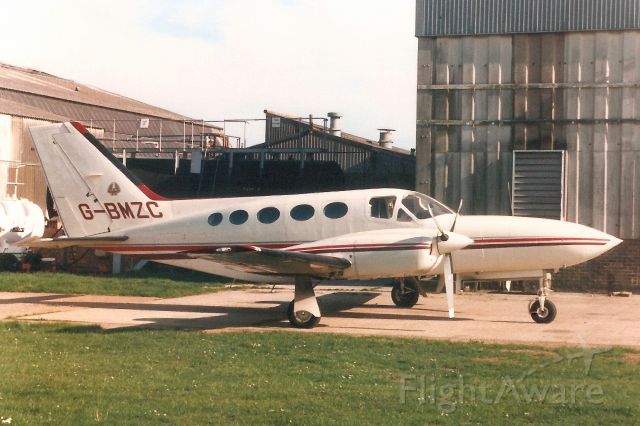 Cessna 421 (G-BMZC) - Seen here in May-88.br /br /Reregistered G-GILT 3-Jul-97,br /then N421CU 13-Sep-08.