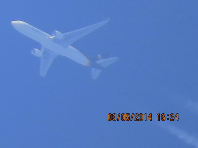 BOEING 767-300 (N347UP) - UPS flight from SDF to ABQ over Southeastern KS (78KS) at 38k feet.