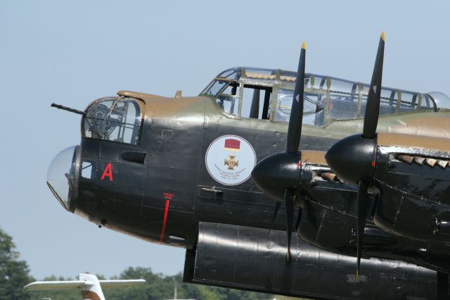 Avro 683 Lancaster (C-GVRA) - Close up of the cockpit section of the Mynarski Memorial Lancaster.
