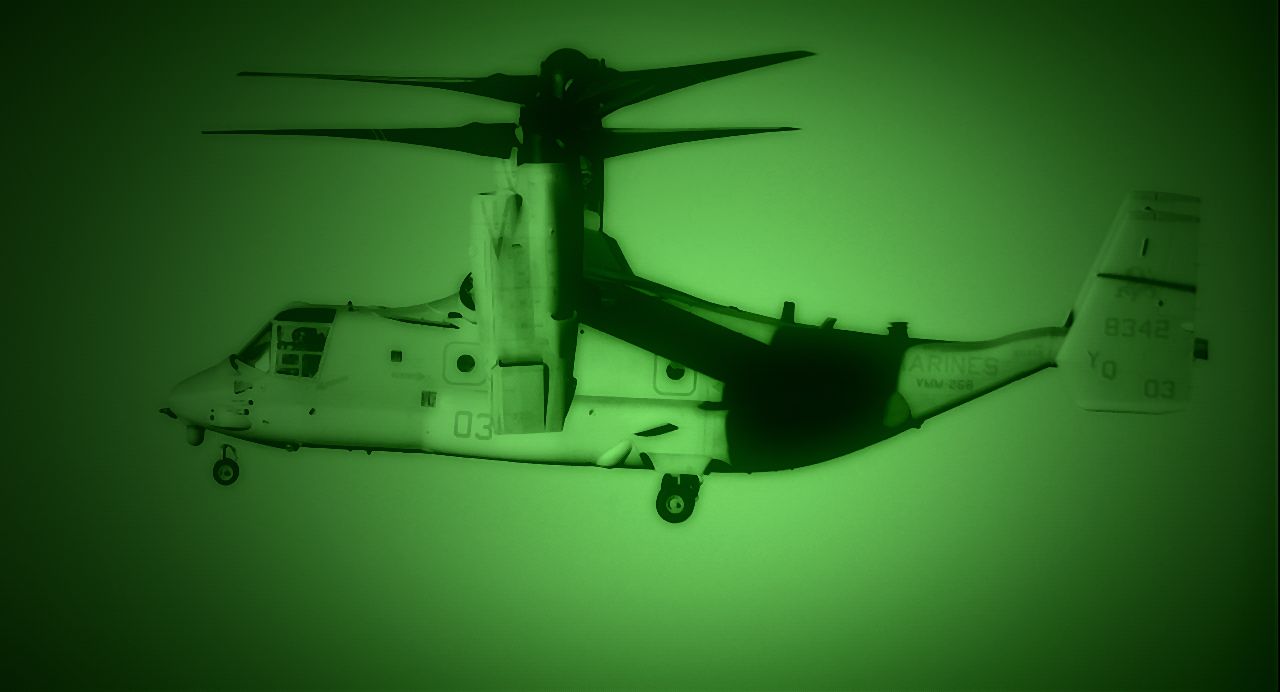 Bell V-22 Osprey — - A night vision shot at MCAS Miamar 