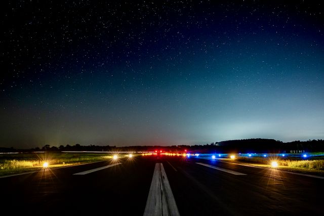 — — - A very early morning shot from the centerline of 18/36, KOCH's north/south runway. Thorough precautions were taken to monitor for incoming aircraft. We simply don't have many flying in at 2 AM.