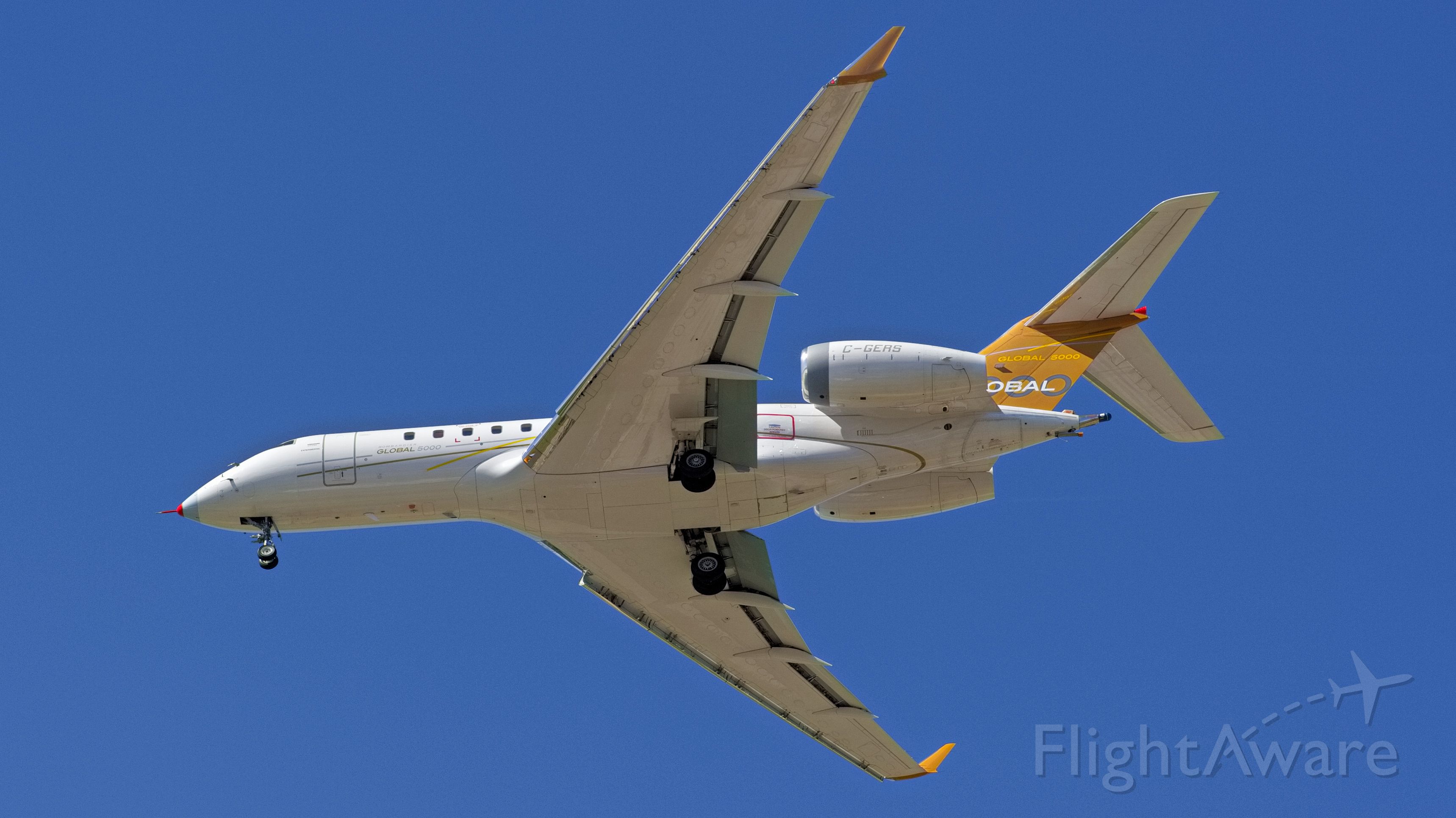 Bombardier Global 5000 (C-GERS) - A Brand new Bombardier Global 5000 landing at Wichita after a test flight.