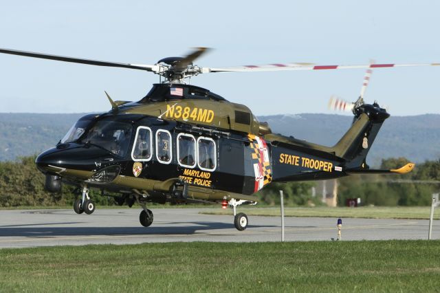 BELL-AGUSTA AB-139 (N384MD) - Oct 22, 2021 - Trooper 3 landed at the base in the morning from Baltimore 