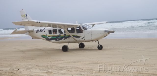 GIPPSLAND GA-8 Airvan (VH-BFS) - Air Fraser GA-8 readys for takeoff from the beach on Fraser Island.