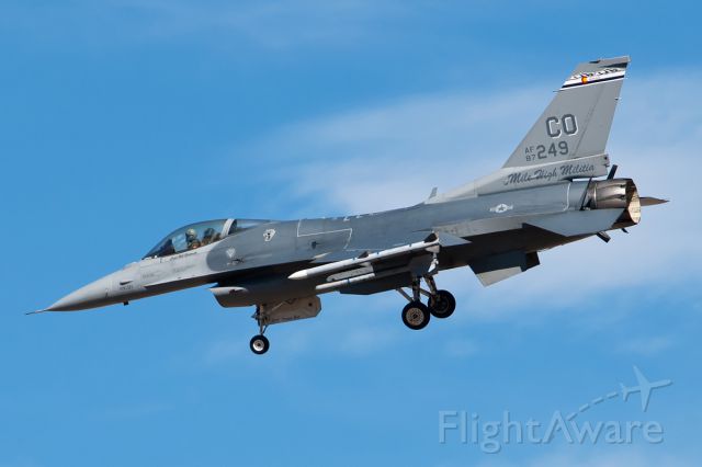 Lockheed F-16 Fighting Falcon (87-0249) - A photo I took while spotting at KBKF (Buckley AFB) Stud 2-1 cleared to land runway 32.  Check out more of my photos at a rel=nofollow href=http://www.flickr.com/photos/98468938@N06/https://www.flickr.com/photos/98468938@N06//a