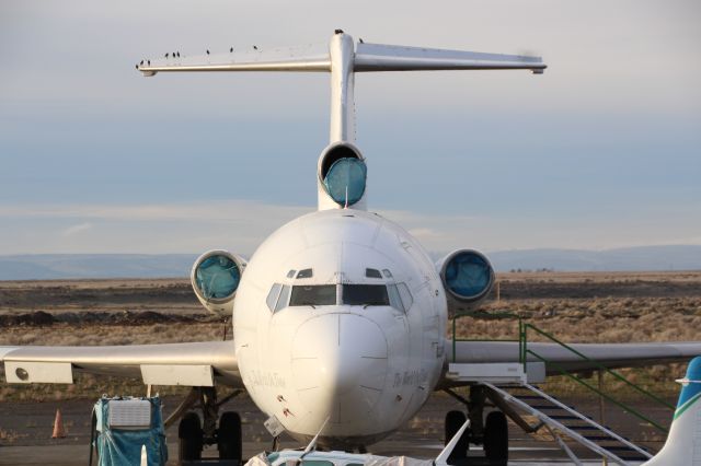Boeing 727-100 (N151FE) - Ex-FedEx 727, parked outside the Big Bend Community College aviation school, for study by students.
