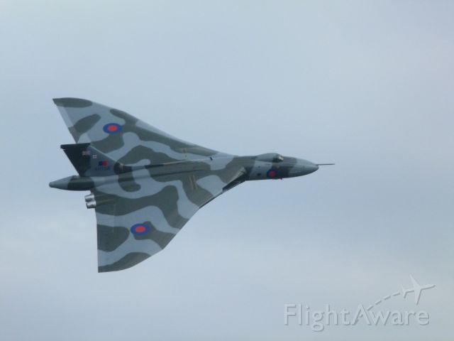 XH558 — - Vulcan bomber flying over RAF Scampton Britain’s last flying Vulcan will salute airmen and women who fought in the Cold War by flying over V-Force bases 