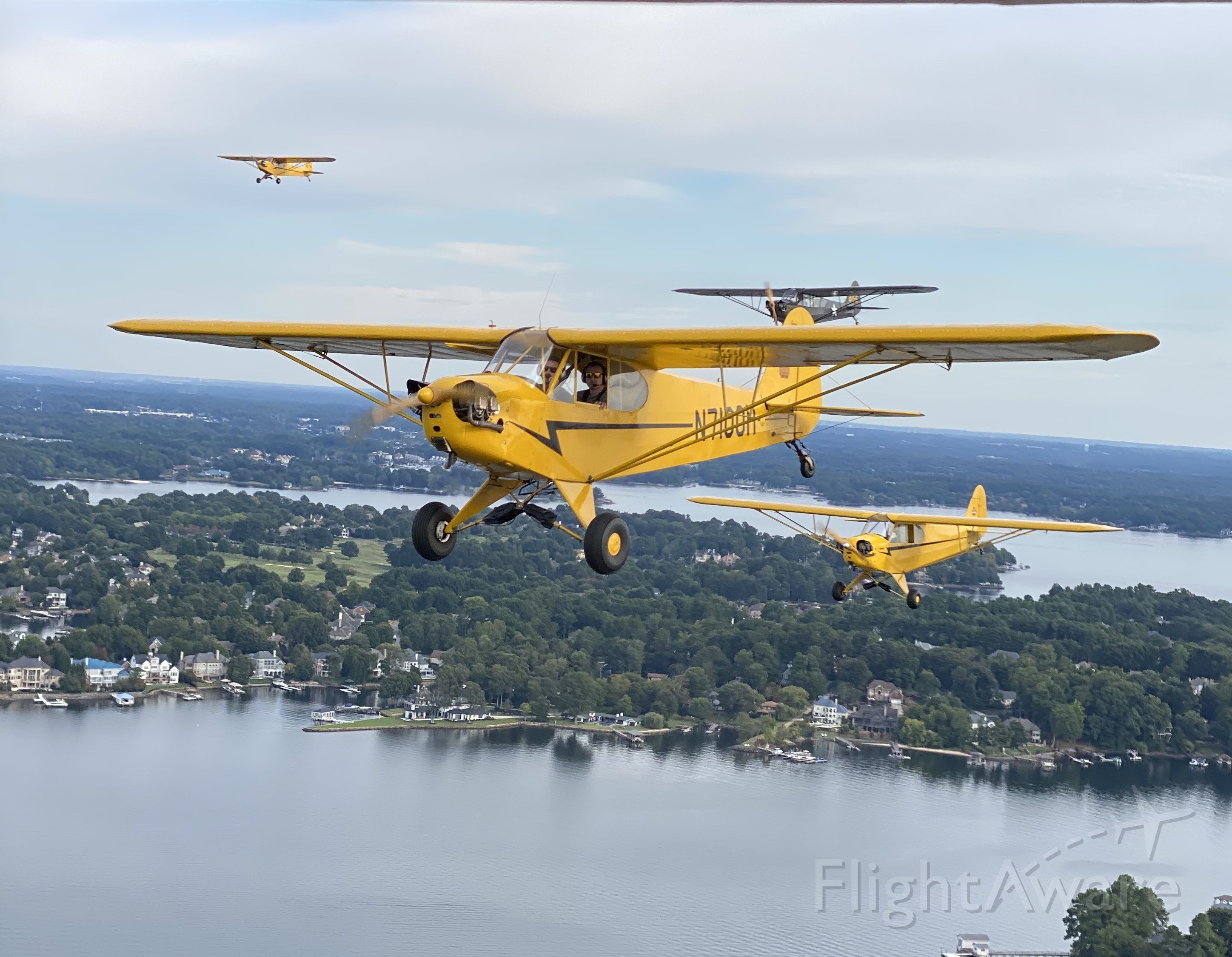 Piper NE Cub (N7100H) - Over Lake Norman Charlotte, NC Sep. 23, 2020
