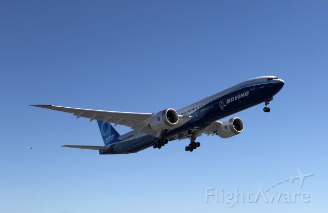 N779XX — - Arrival of 777-9, 002, over KMWH's newly reopened 14L-32R, a runway 13,503' x 200'.