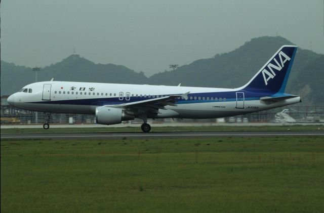 Airbus A320 (JA8383) - Deprture at Matsuyama Intl Airport on 1991/05/11