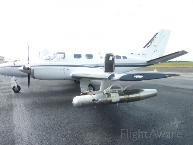 Cessna Conquest 2 (VH-YFD) - YFD at Hobart Airport on 29/09/2015 after a cloud Seeding flight in the SW of Tasmania.