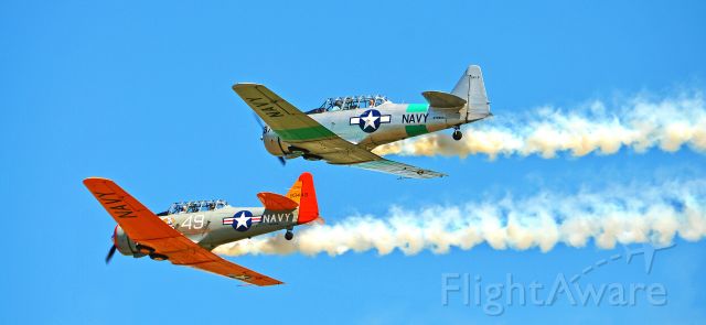 North American T-6 Texan (N7090C) - Close formation. 
