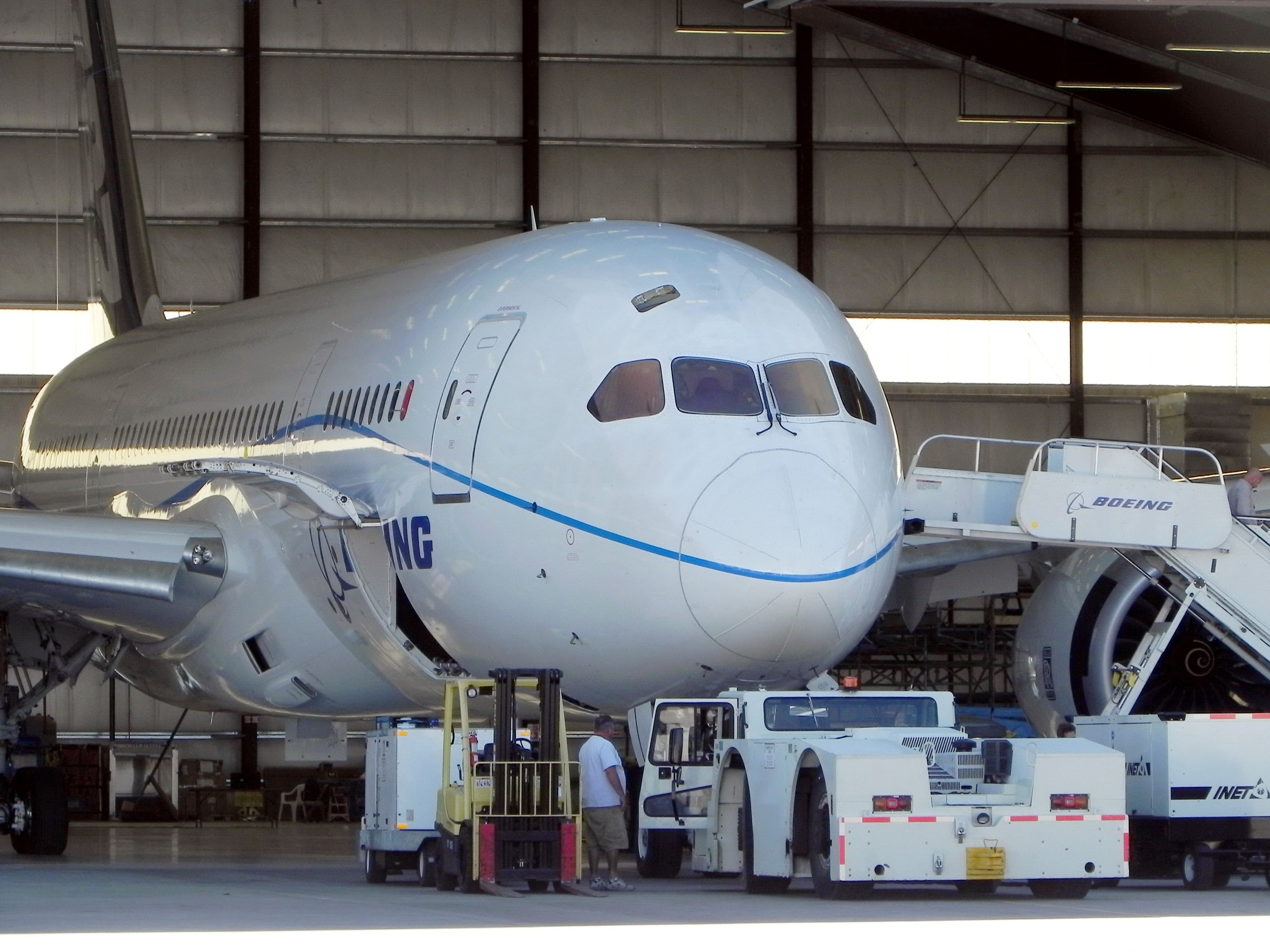 Boeing 787-8 (N7874) - 787 peeking out of its test home KVCV