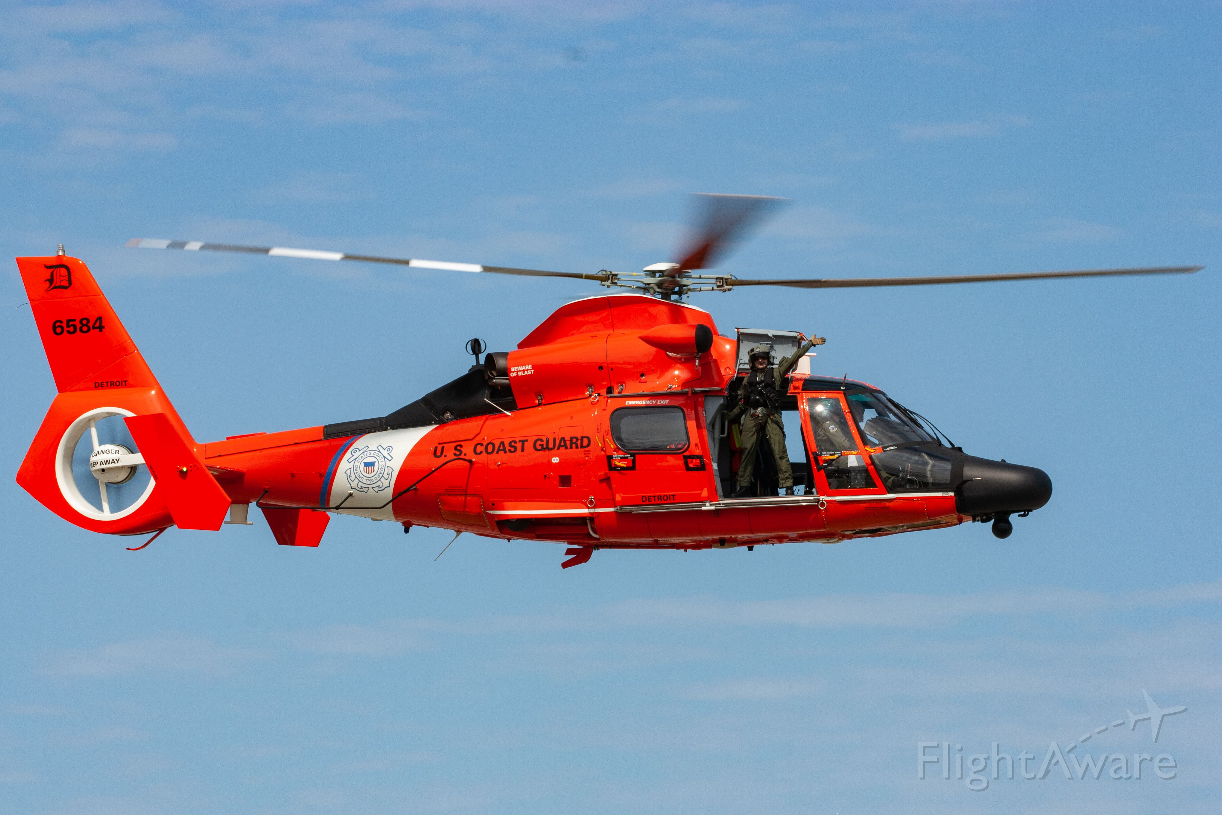 VOUGHT SA-366 Panther 800 (6584) - USCG MH-65C 6584 performing a SAR demo at the 2019 Cleveland National Air Show