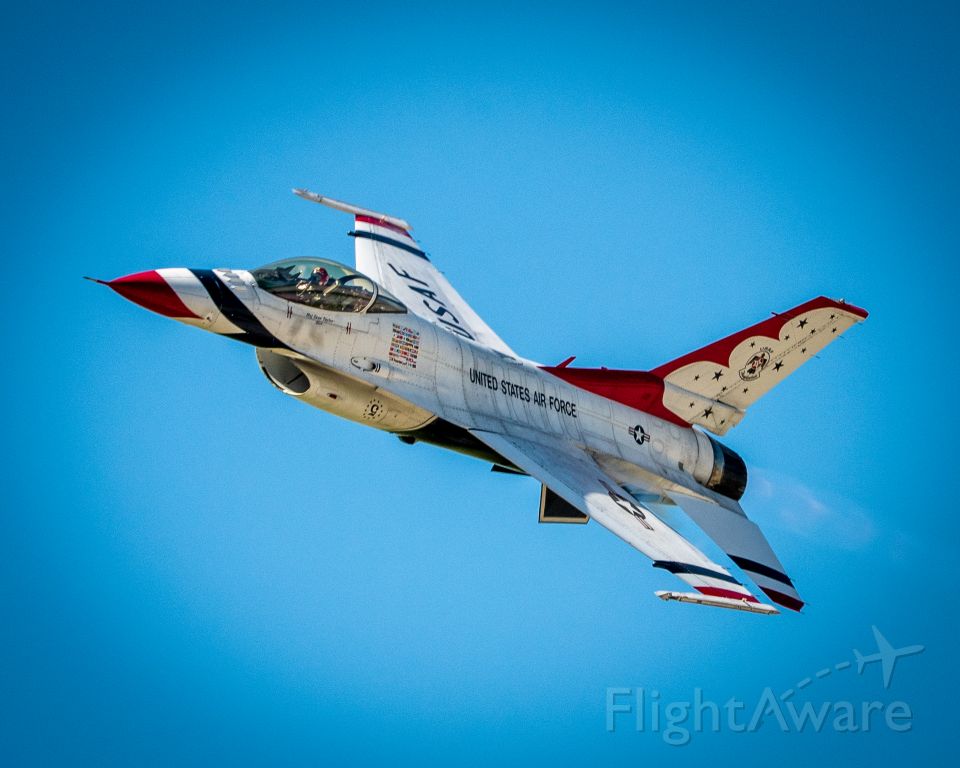 Lockheed F-16 Fighting Falcon — - Air Force Thunderbirds - Practice Day 6/17/22. Unfortunately they were unable to fly the actual air show on 6/18 because of high winds and what can only be described as a wall of dust. 