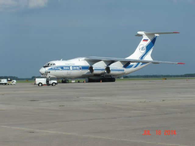 Ilyushin Il-76 (RA-76503) - VDA Flight 4268 arrives at KMCO from KIAC 18Jul2014 Engine StopCrew Deplanes. Next stop GVAC/SID