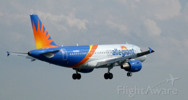Airbus A319 (N319NV) - On final is this 2005 allegiant Airbus 319-111 in the Summer of 2021.
