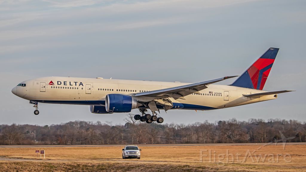 Boeing 777-200 (N704DK) - December 29, 2018 | N704DK - Boeing 777-232(LR) | Indianapolis Colts charter flight arrives at BNA as Delta 8870. The Colts will play the Tennessee Titans on December 30, 2018.