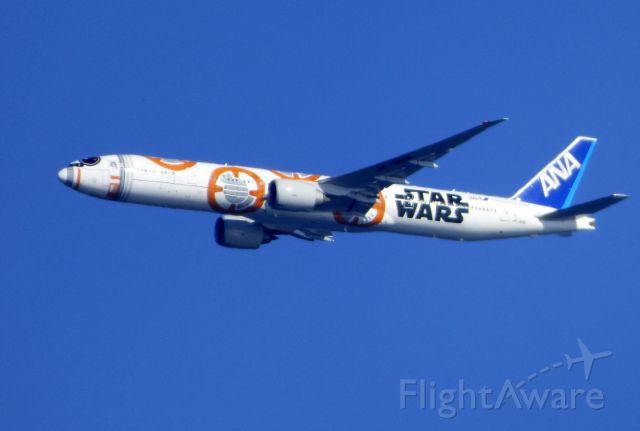 BOEING 777-300ER (JA789A) - Shown here is a All Nippon Airways "Star Wars" special livery Boeing 777 a few minutes until landing in the Summer of 2016 in a city not far far away.