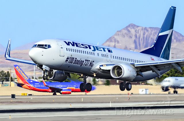 Boeing 737-800 (C-GAWS) - C-GAWS WestJet Boeing B737-8CT cn 38880 / ln 4268 - McCarran International Airport (KLAS)br /Las Vegas, Nevadabr /TDelCorobr /September 19, 2013