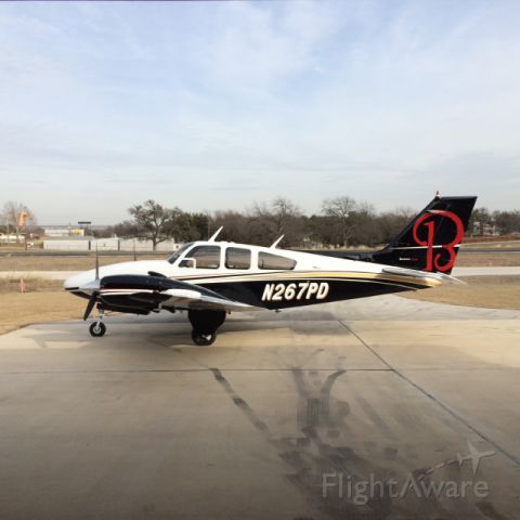 Beechcraft 55 Baron (N267PD) - N267PD back at home base with new colors