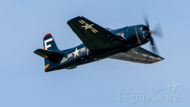 12-2637 — - A privately owned F8F-2 Bearcat departs KEFD on 4/2/2021