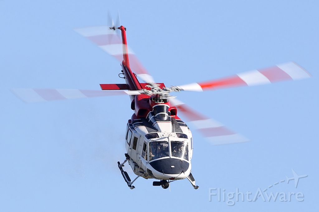 Bell 412 (N301FD) - Flying over lake Balboa in Van Nuys, California. 